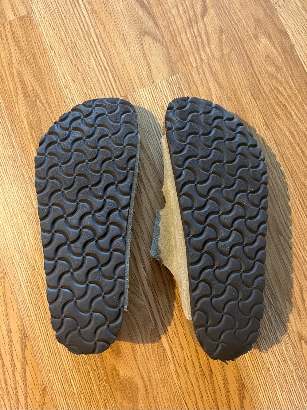 Birkenstock Suede Double-Buckle Sandals in Olive/Tan - Picture 3 of 5